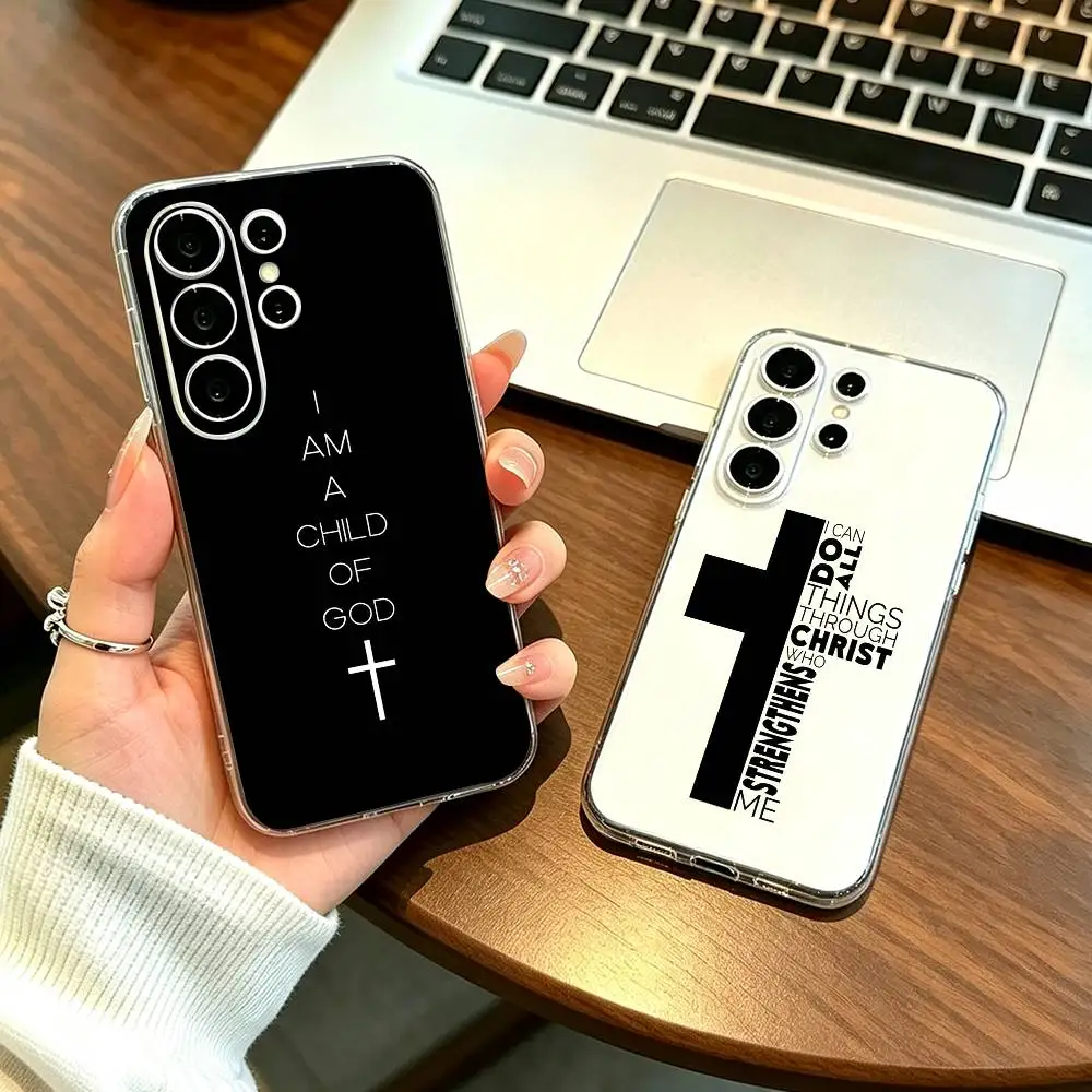 God L-Letter Phone Case For Samsung S25,S24,S21,S22,S23,S30,Ultra,S20,Plus,Fe Transparent Cover