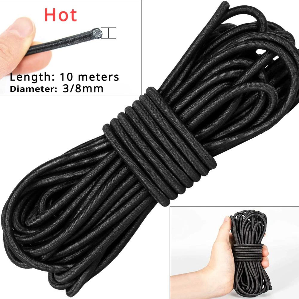 3/4/5/6/8MM Strong Elastic Cord Black High Quality Elastic Cord Rubber Belt Sewing Clothing Crafts DIY Sewing Accessories Bands