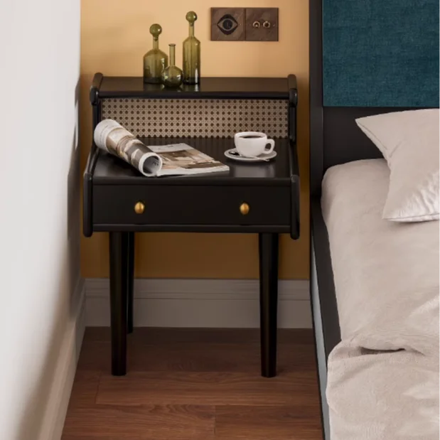 Nachttisch Rattan Doppelschicht Sofa Wandschrank