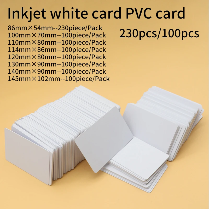 100pc White Blank inkjet printable PVC Card Waterproof plastic ID coating Card no chip for Epson L805 Canon TS704 IP7240 printer