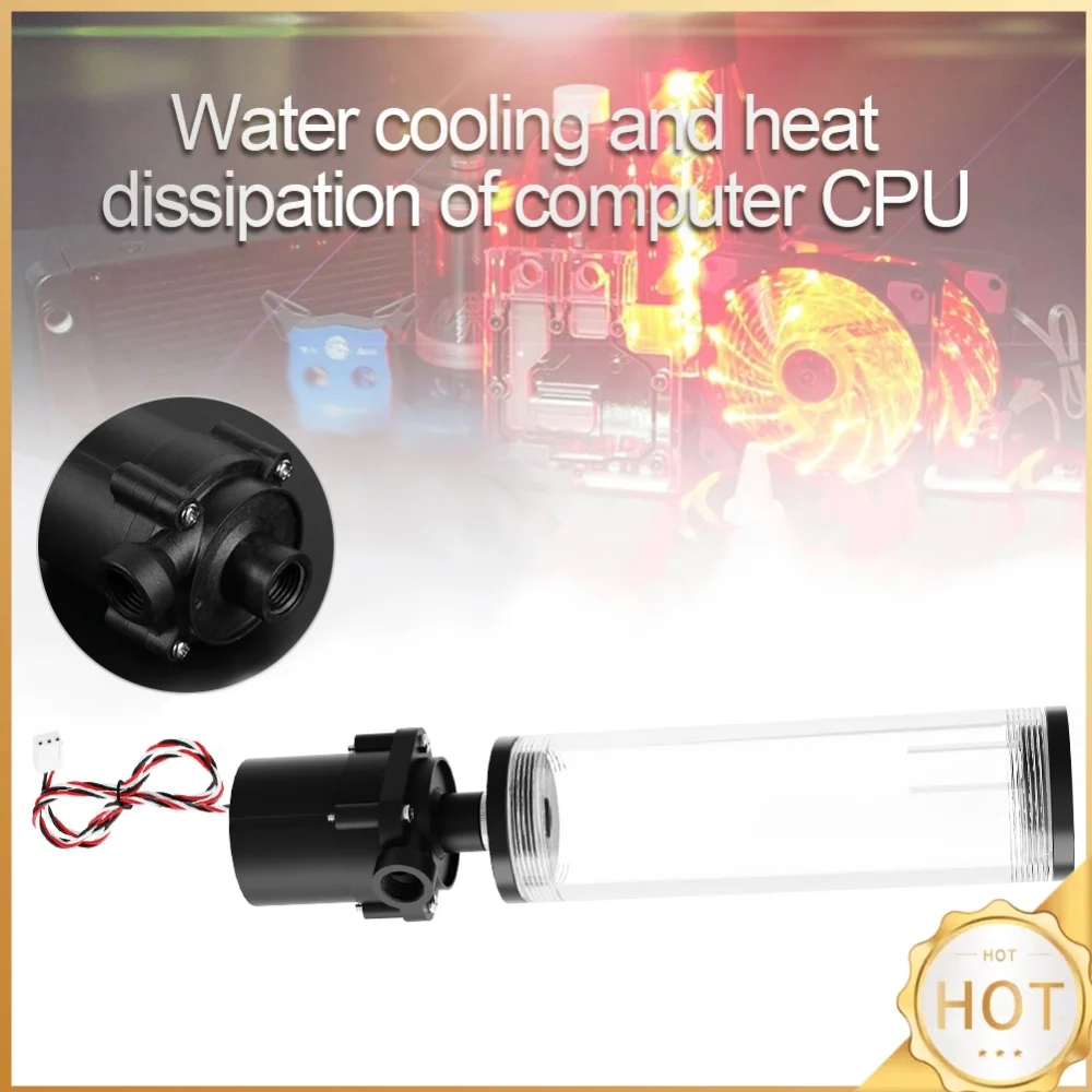 G1/4 Thread XHC8+160mm Cylinder Computer Water Tank PC Water Cooling SC600 Pump Radiator Waterblock Holder Kit for CPU