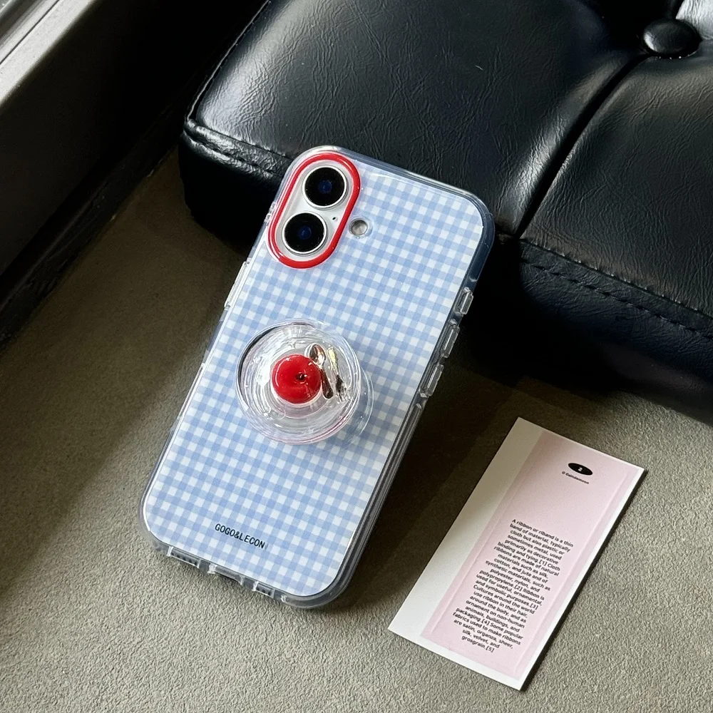 

Korean Style Minimalist Blue White Diamond Shaped Phone Case For iPhone 13 14 15 16 Pro Max Apple Pattern Holder Protect Cover