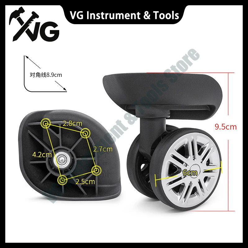 W401# LK‑146 Silent Swivel Wheel Replacement Parts for Pierre Cardin Luggage, Repair Caster Accessory for Travel Suitcase
