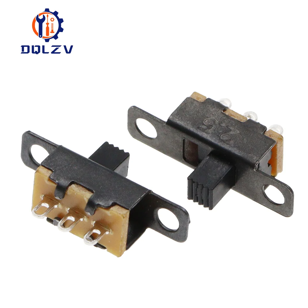 50V 0.5 A SS12F15 Mini Size Black SPDT Slide Switch for DIY Power Electronic Projects G4 1P2T Toggle Switch Handle 4MM