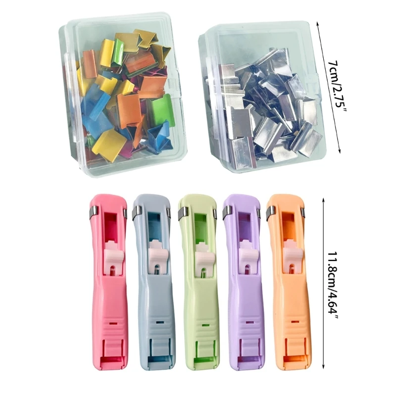 Handheld Paper Clam Clips Dispenser Clam Clips Navullingen Bevestiging losbladig papier Dropship
