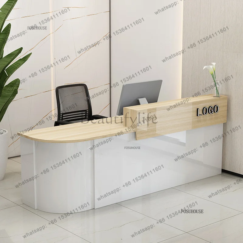 

Nordic Light Luxury Company Front Desk Reception Desk Modern Furniture Small Bar Table Service Counter Beauty Salon Cashier Desk