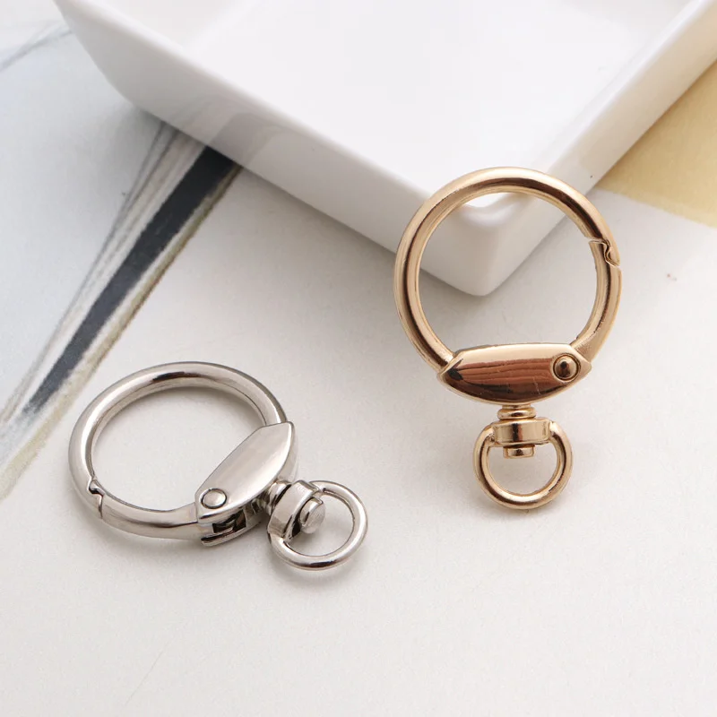 10pcs Swivel Lobster Spring Openable O Ring Leather Bag Belt Strap Buckle Findings Pendant Keyring Chain Snap Clasp Trigger