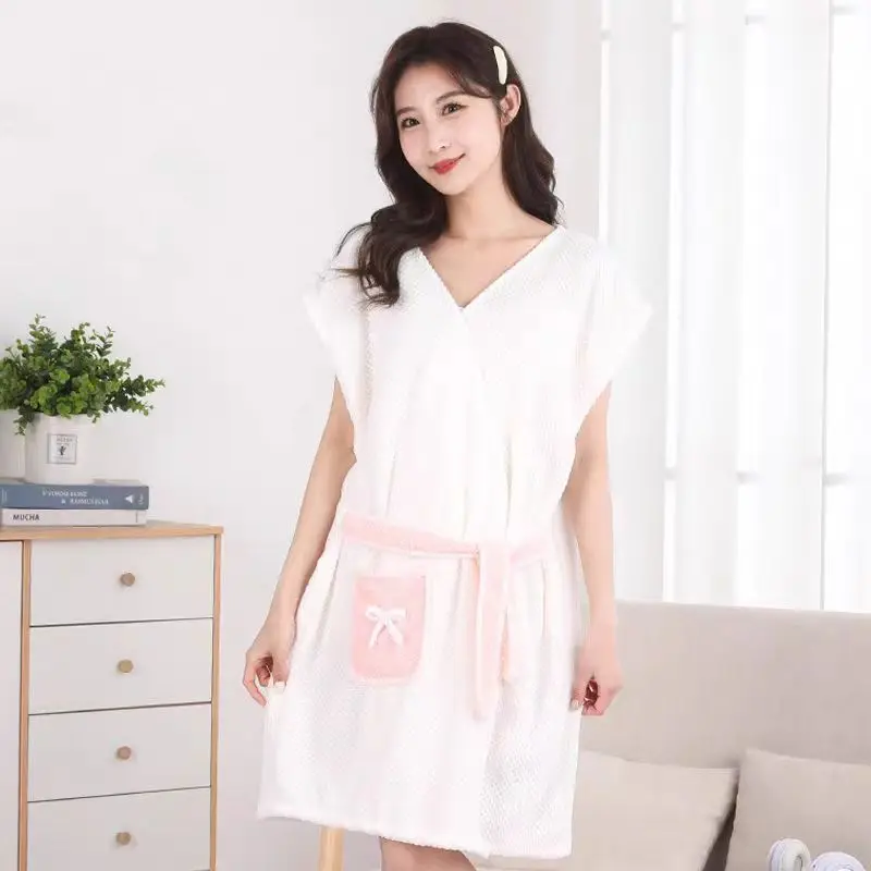 Cute Bath Towel for Women, Full-Body Wrap Design, 100% Cotton Absorbent Adult Bathrobe, New 2026 Model