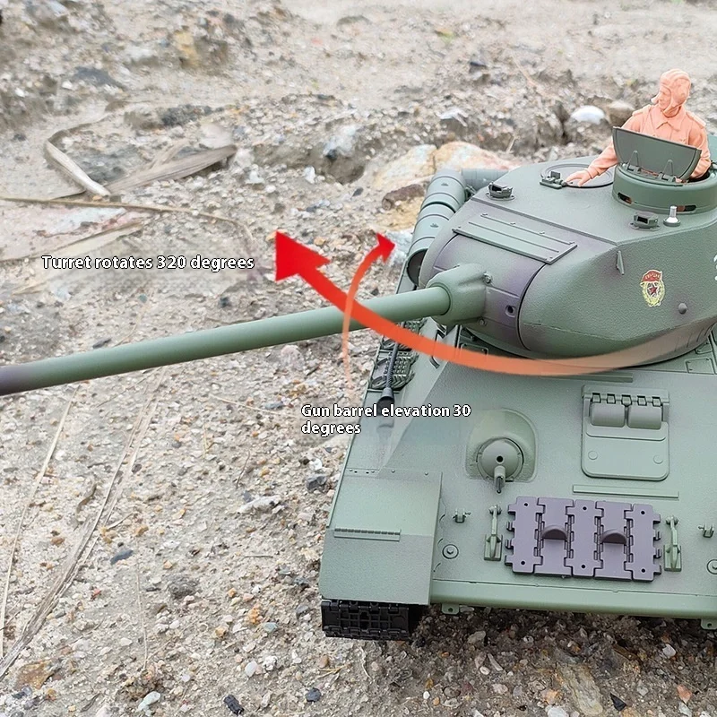 รถถังของเล่นรุ่น T-34 โซเวียต ยี่ห้อ Henglong รุ่น 3909 ควบคุมด้วยรีโมทไฟฟ้า ยิงลูกกระสุน BB ได้  แบบจำลองระดับทหาร สำหรับเด็กอายุ 14 ปีขึ้นไป