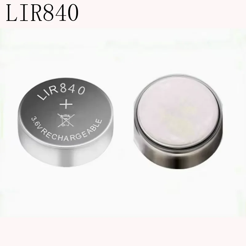 2PCS LIR840 3,6V 18mAh Stahlgehäuse-Batterie Knopfzellenbatterie für TWS Bluetooth-Headset-Akku Wiederaufladbare Batterien