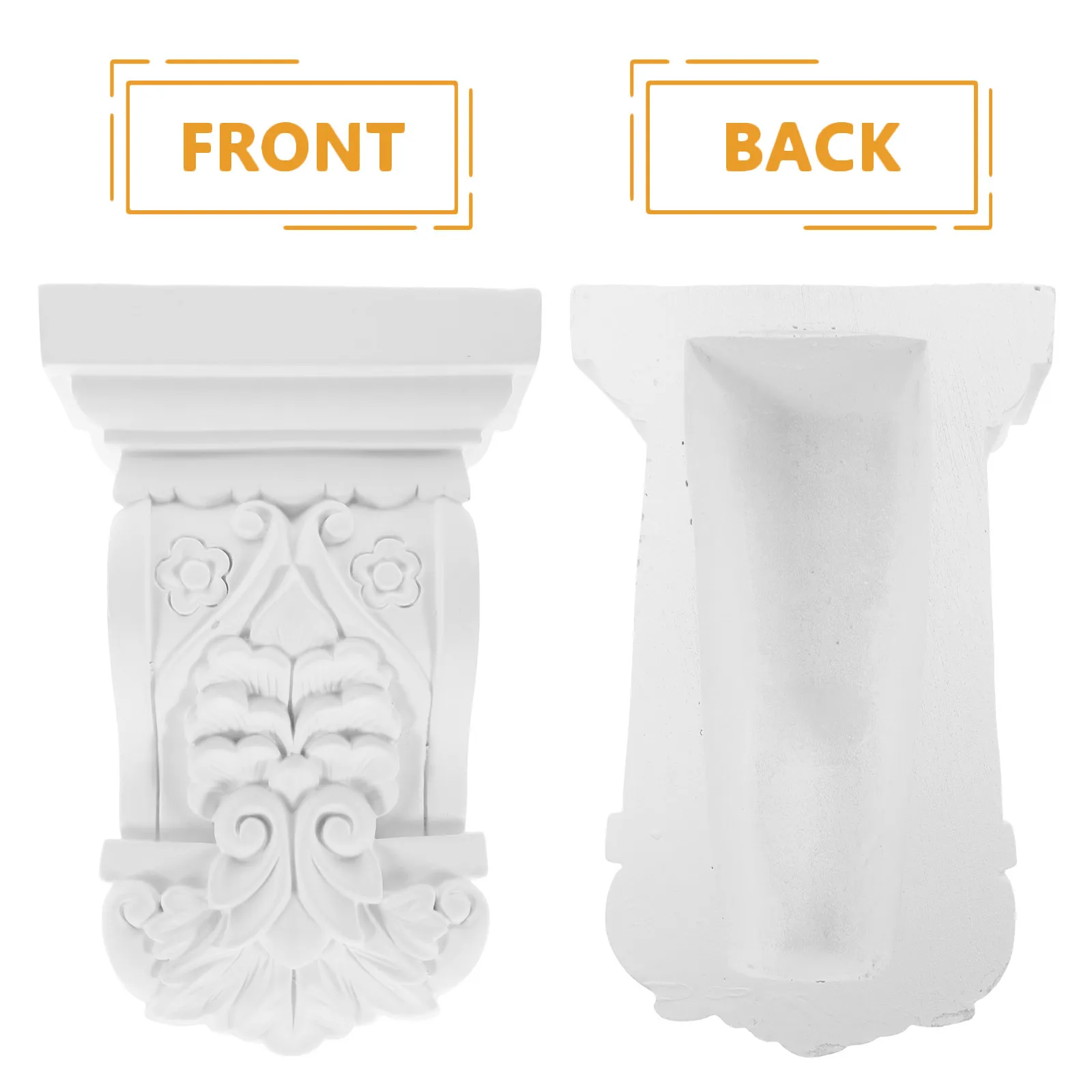 White Resin Corbel European Style Carved Wall Decor Fireplace Mantle Decoration Traditional Corner Bracket Imitation Plaster