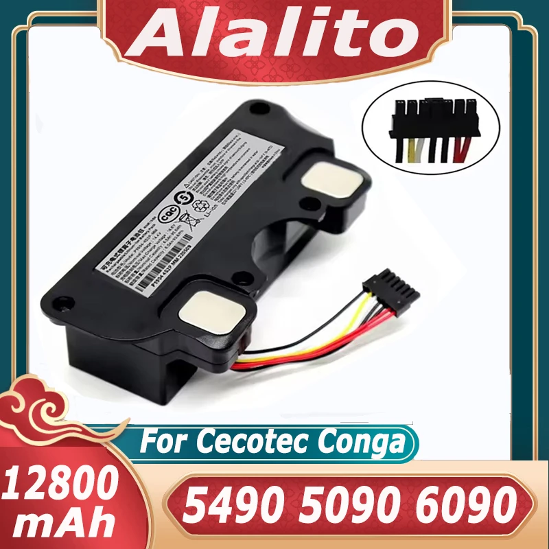 14.4v 128000mAh Compatible with CECOTEC CONGA 5090 5490 6090 series robot vacuum cleaner battery