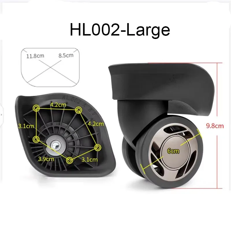 Complete Luggage Wheel HL002 Repair Kit Universal Swivel Wheels with Screws Accessories