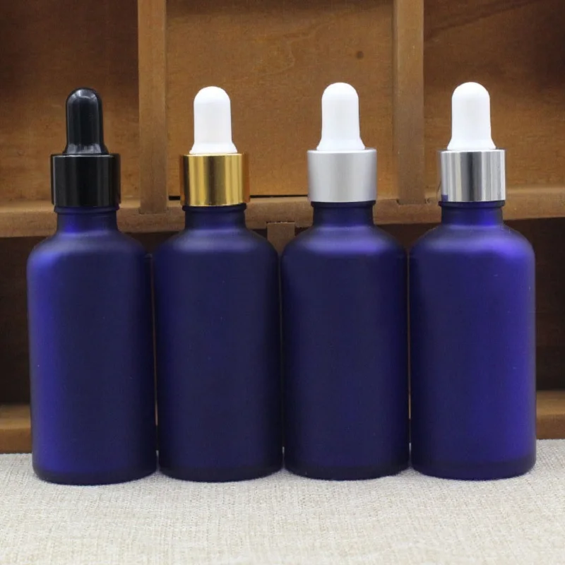 50ml blue/clear/green/brown glass bottle essential oil moisture liquid serum complex recovery skin care cosmetic packing