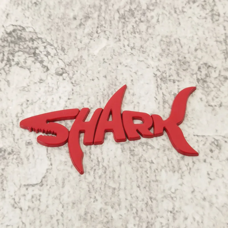 High-quality Custom Metal Car Stickers Featuring Shark Color Patterns and Letters. DIY Personalized Decorative Accessories