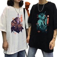 Genshin Impact Printing Tshirts Xiao Venti Print Tee Shirts Hu Tao Zhong Li Graphic T-shirt Kaedehara Kazuha Raiden Shogun Tees