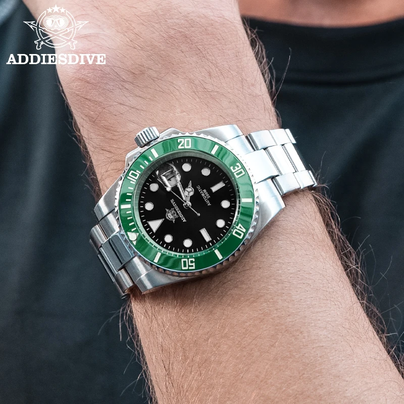 ADDIESDIVE Man Watch Business and Luxury Watches Sapphire Glass Stainless Steel Waterproof Super Luminous Man Mechanical Watch