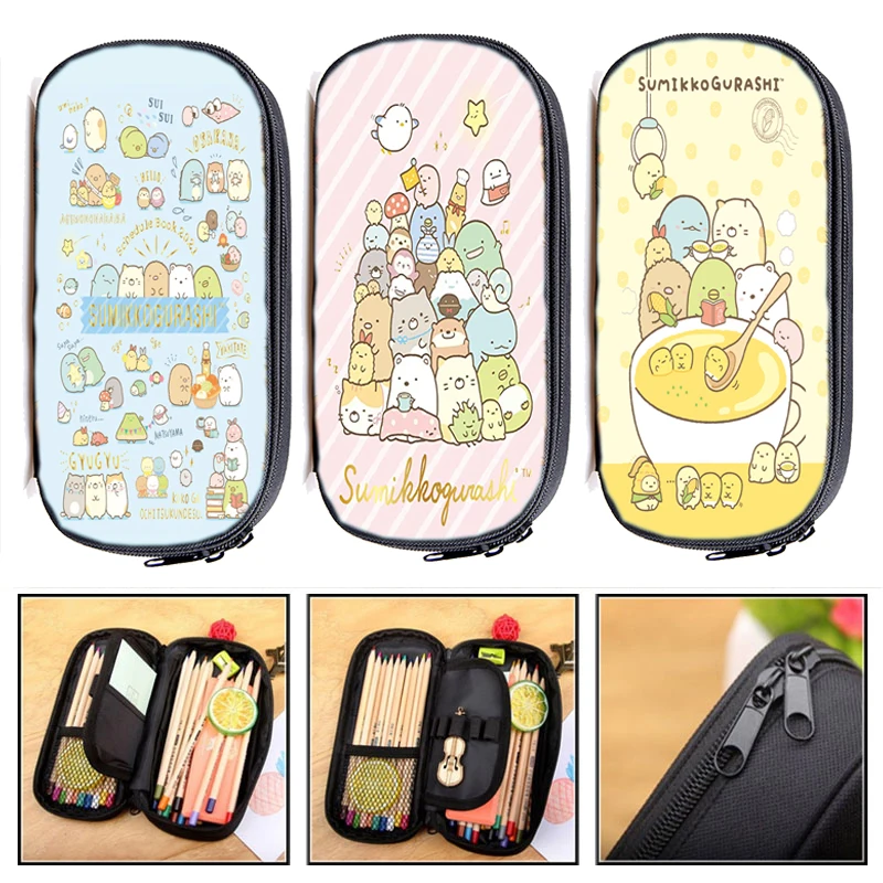 Sumikko Gurashi Storage Bag Cartoon Boys Children Multifunction Pencil Bag Kids School Stationery Girls Makeup Bag Friend Gift