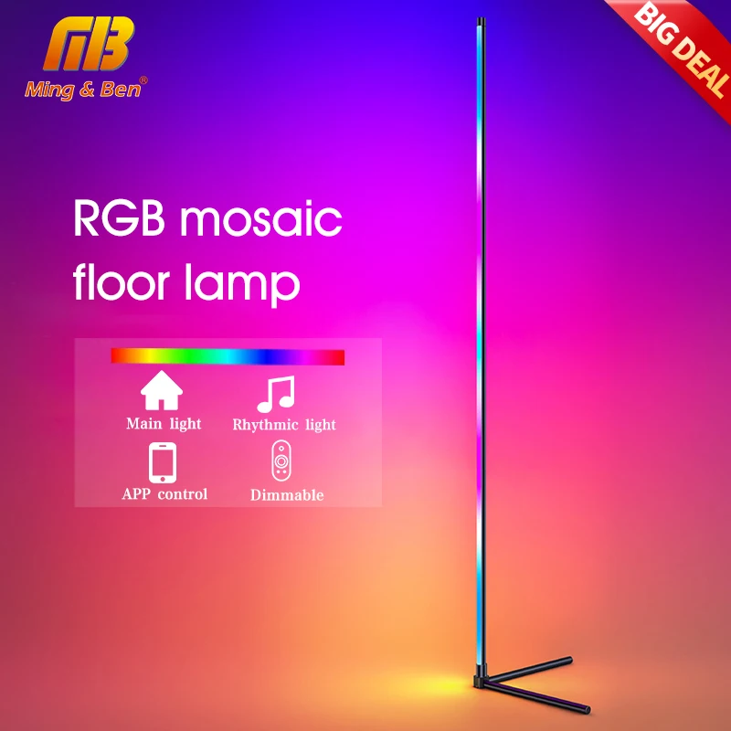 

Smart RGB Floor Lamp Tuya APP/Voice Control with Alexa/Google Nordic Corner Night Light LED Stand Indoor Lighting for Home Decor