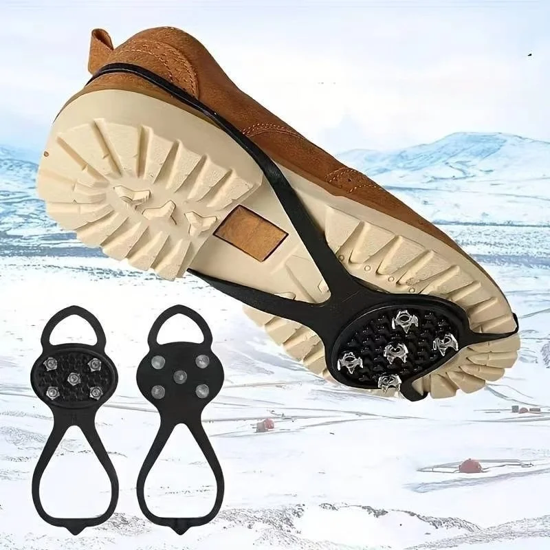 

2pcs 5 Steel Studs Crampons Snow Grips Cleats for Ice and Snow Anti-Slip Traction Anti Slip Shoes Cover Ski Equipment