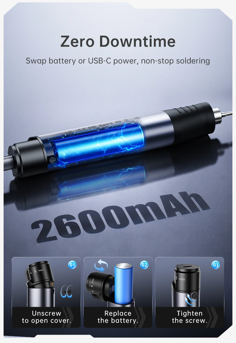 FNIRSI HS-03 Verbesserter Lötkolben 100-450 ℃ Einstellbare Temperatur Lötstift 10W Tragbares Reparaturwerkzeug für DIY-Reparaturen – Detail 8