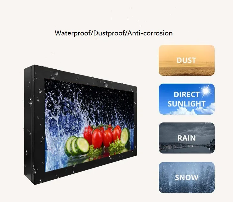 55inch wall mounted advertising video player advertising monitor waterproof outdoor LCD display screen gas station price board