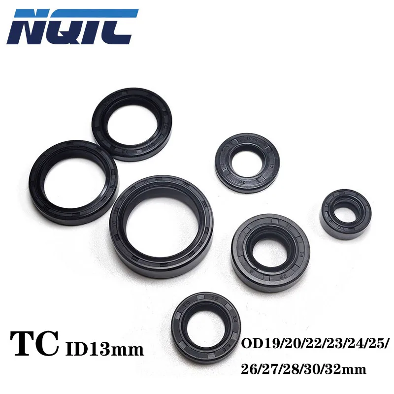 TC Oil Seal ID13mm OD19/20/22/23/24/25/26/27/28/30/32mm NBR Shaft Oil Seal Nitrile Covered Double Lip With Spring