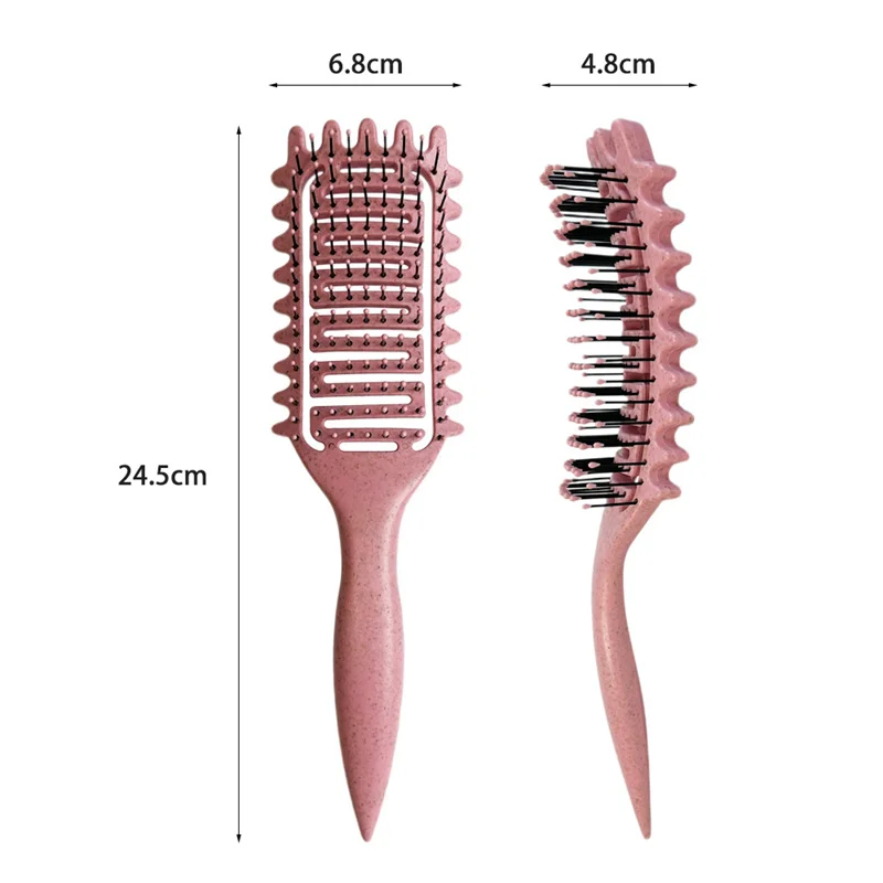 2 pçs curl definindo escova de cerdas de javali escova de cabelo estilo escova curl definir estilo pente moldar e definir cachos escovas pente