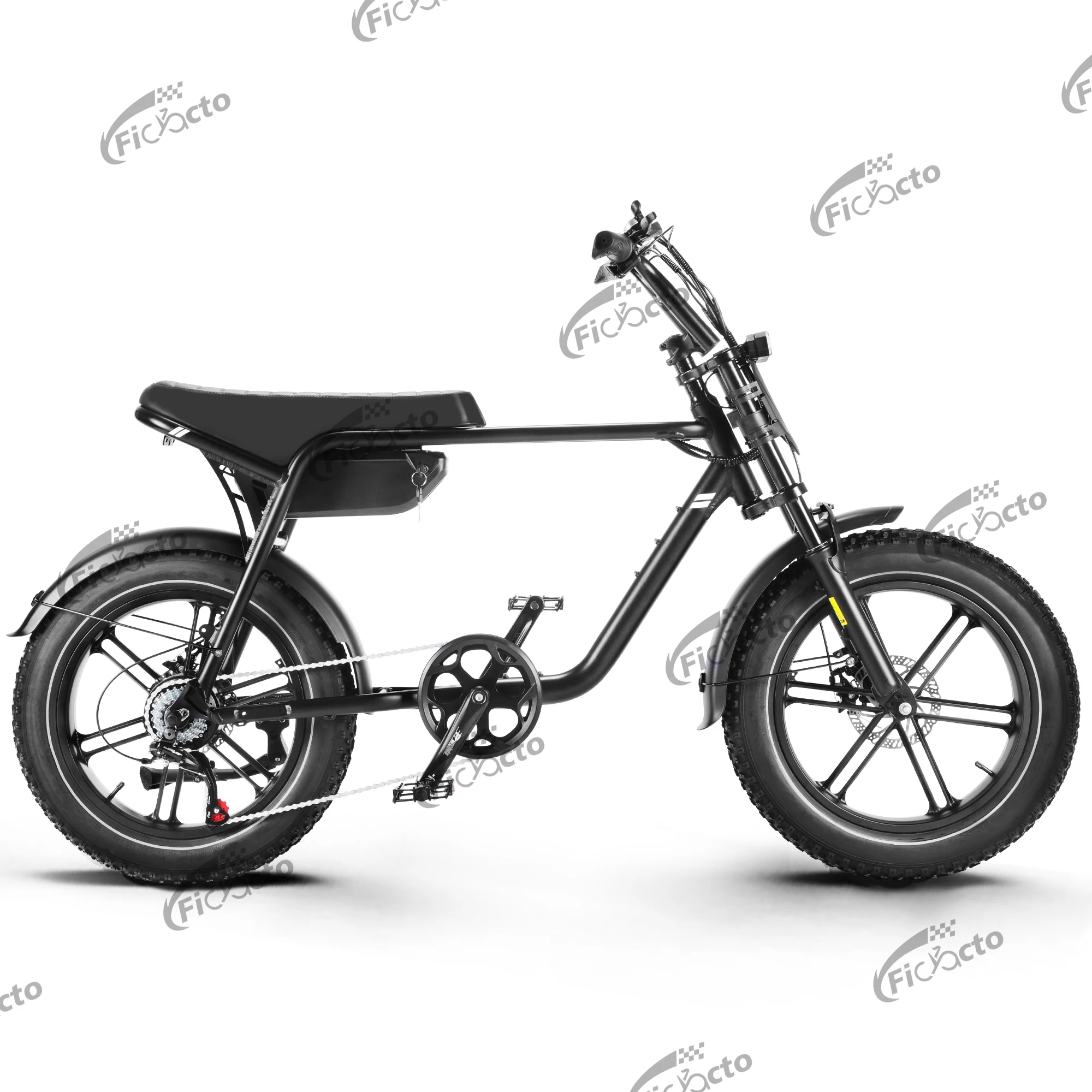 Bicicleta Eléctrica para Adultos de 20 Pulgadas, 48V15AH, Neumáticos Gruesos 4.0, Pantalla LCD, 7 Velocidades, Suspensión en la Horquilla Delantera