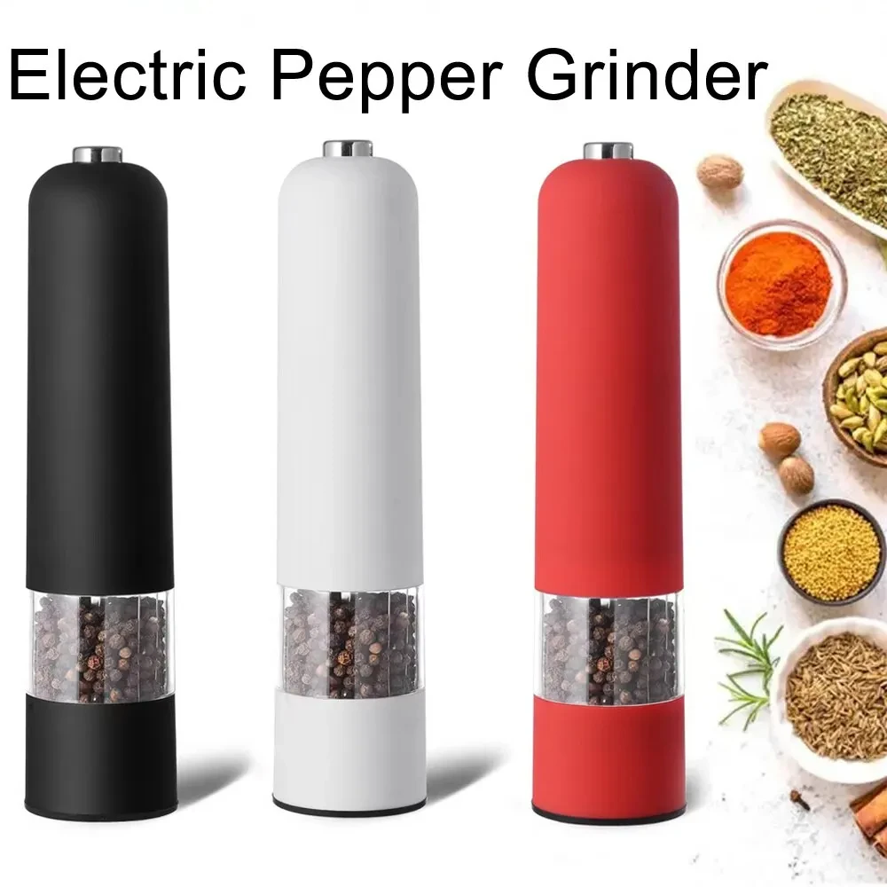 With LED Light Adjustable Coarseness Spice Grinder Kitchen Cooking Tool Electric Automatic Mill Pepper And Salt Grinder