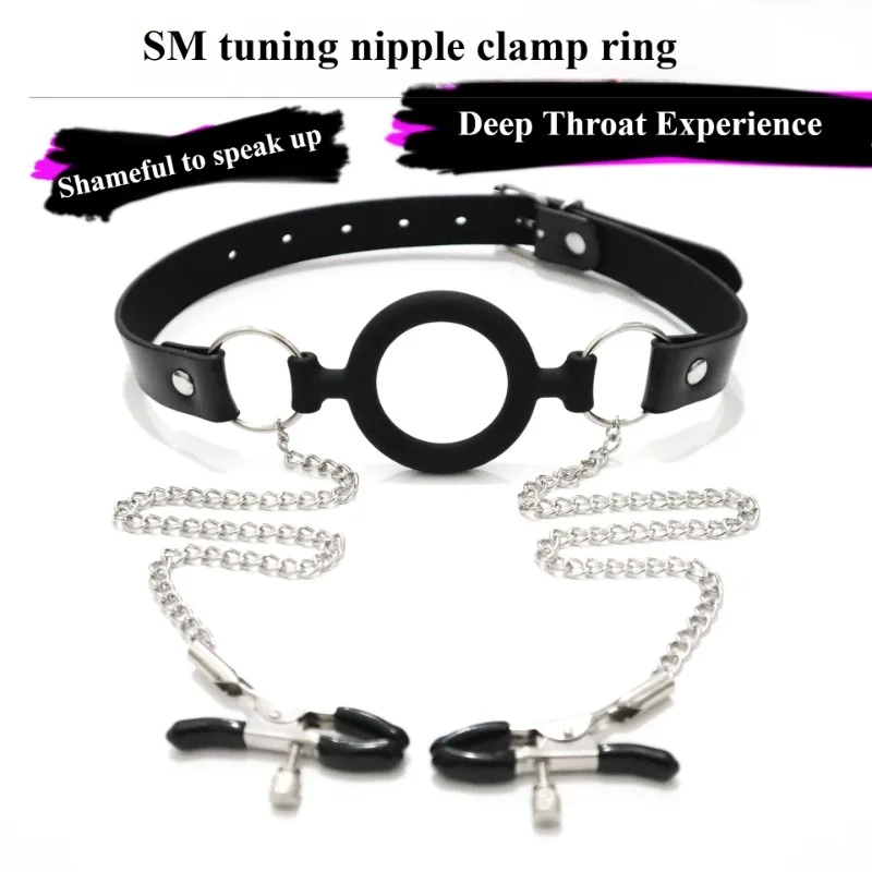 SM Bocca Gag Gola Profonda Puntelli di Formazione Palla di Silicone a Forma di O Gag per Le Donne Bocca Forzata Apri Accessorio Divertimento Del Sesso Per Adulti