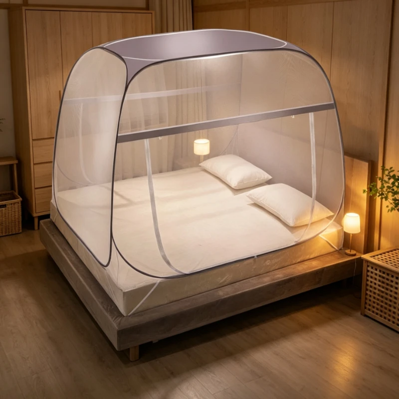 Folding Dustproof Mosquito Net No-install Home Bedroom Mini Anti-Fall Dome Tent Bed-seated Emergency Tent Supplies