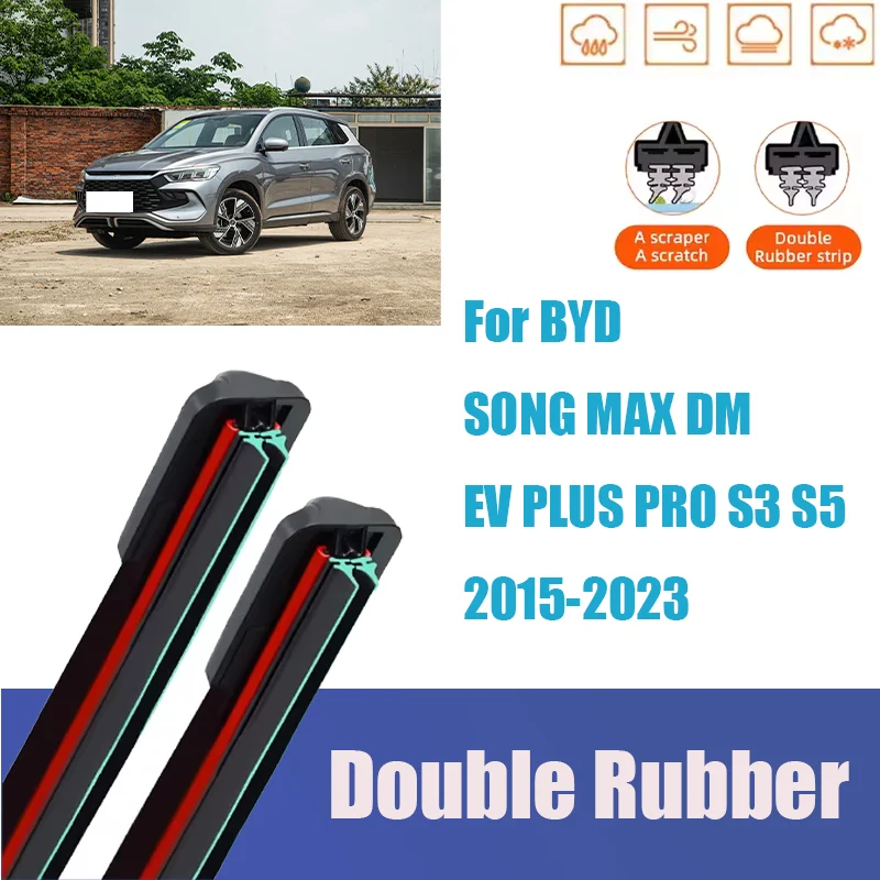 

For BYD Song Max DM EV Plus Pro S3 S5 Front Windshield Wiper General Motors Multifunctional Double Rubber Strip Wiper Wholesale