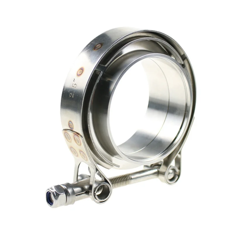 Flensa Knalpot Universal Cerdik, Klem Berbentuk V, Klem V-band 3 Inci Kit Knalpot Turbo V untuk Aksesori Suku Cadang SS304 3