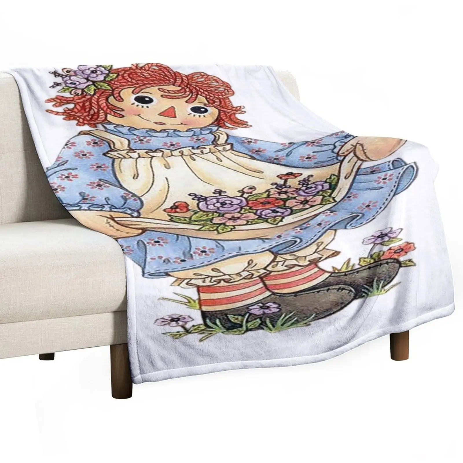 

Raggedy Ann And Raggedy Andy Throw Blanket Hairy Retros Baby cosplay anime Blankets