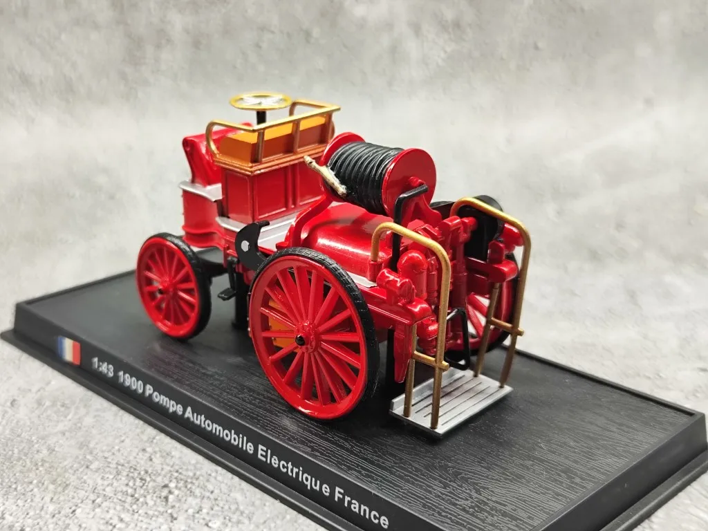 AMER1/43 1900 pompe automobile eletrique Vintage French fire engine alloy model collection gift