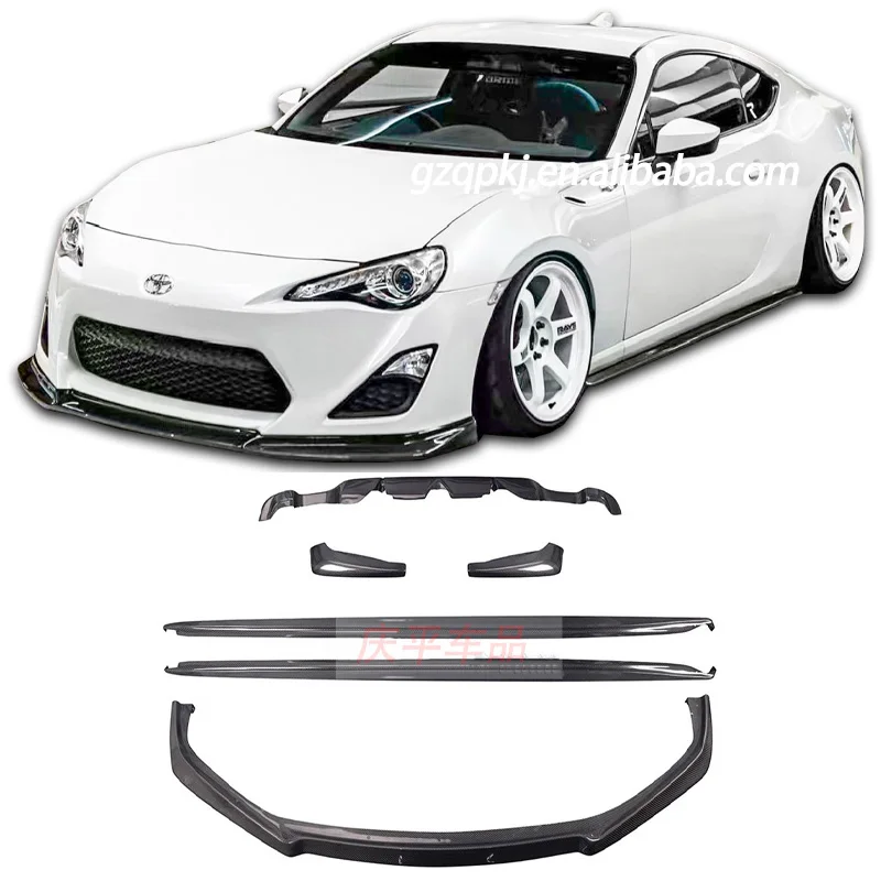 

Carbon Fiber Front Shovel Side Skirt Wrap Corner Back Lip For 86 Subaru BRZ Body Kit