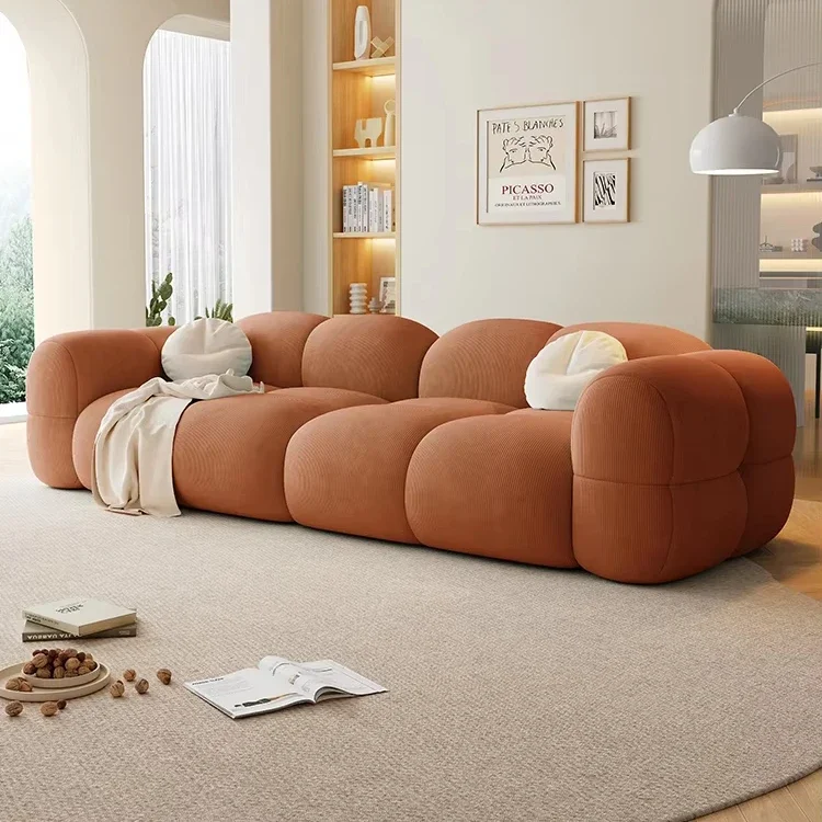 

Custom Contemporary Scandinavian Cream Sofa Modern Living Room Furniture Fabric Lounge Couch for Home