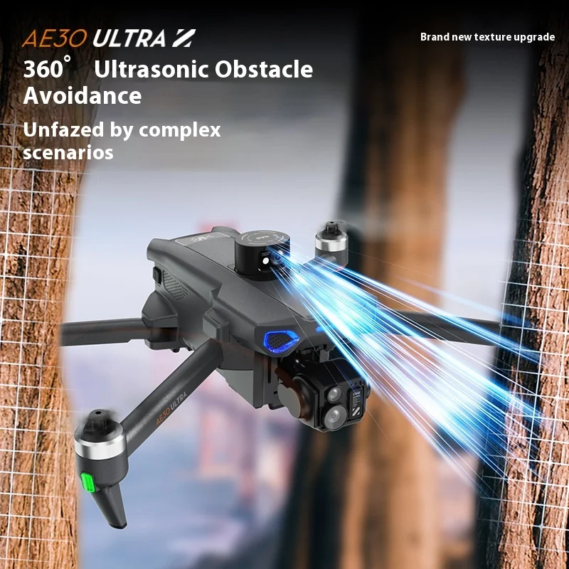 AE30 HD luchtfotografiedrohne, 3-assige gimbal, GPS, automatische terugkeer, RC Quadcopter voor video, 8K