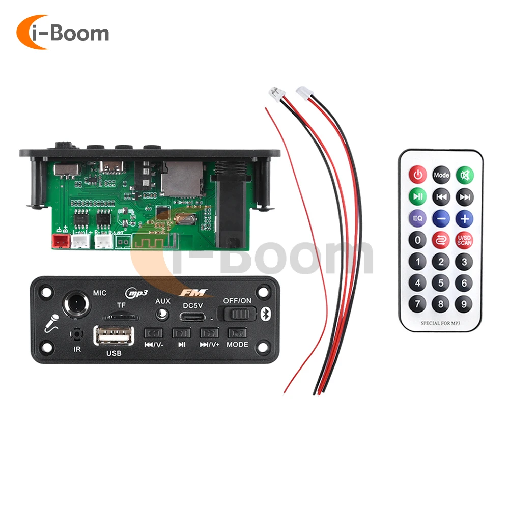 Wireless Remote Control Audio Module Bluetooth 5.3 Audio Decoder Board Amplifier with USB Flash Drive TF Card Interface