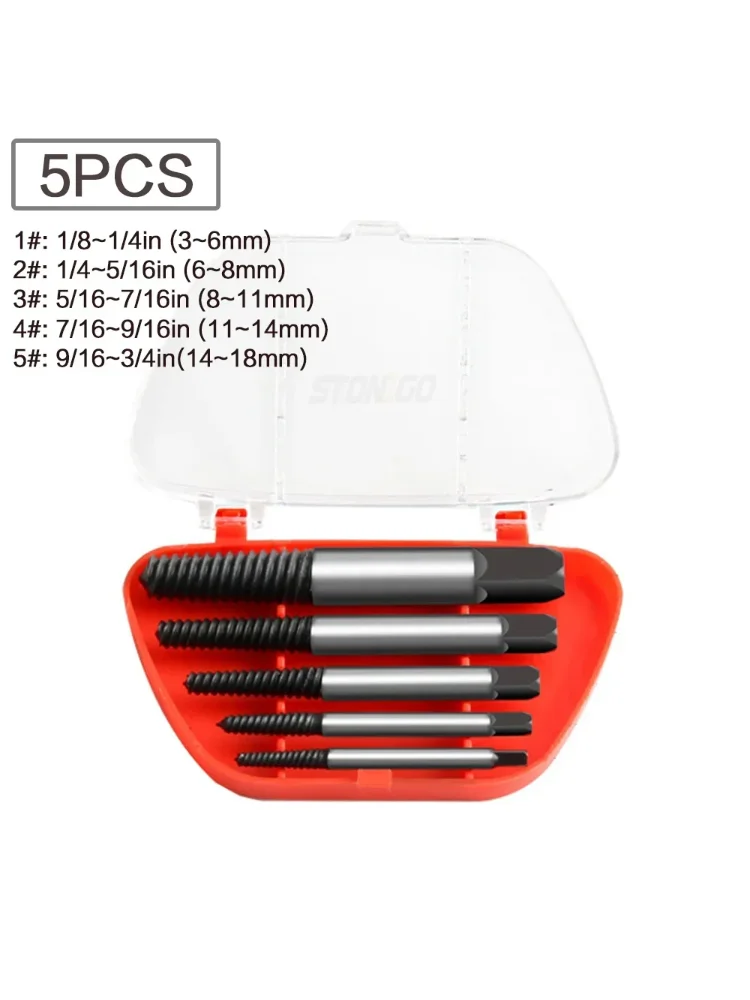 5/6PCS Broken Damaged Screwdriver Extractor Drill Bit Set Carbon Steel Double Side Screw Pull Center Drill Bits