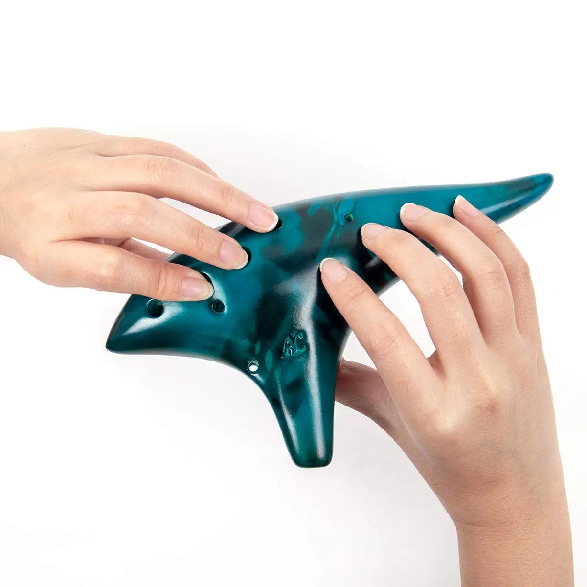 Ocarina-instrumento Musical de cerámica con libro de canciones para niños, 12 tonos, Alto C, cuerda para el cuello, cordón para el cuello, bolsa de