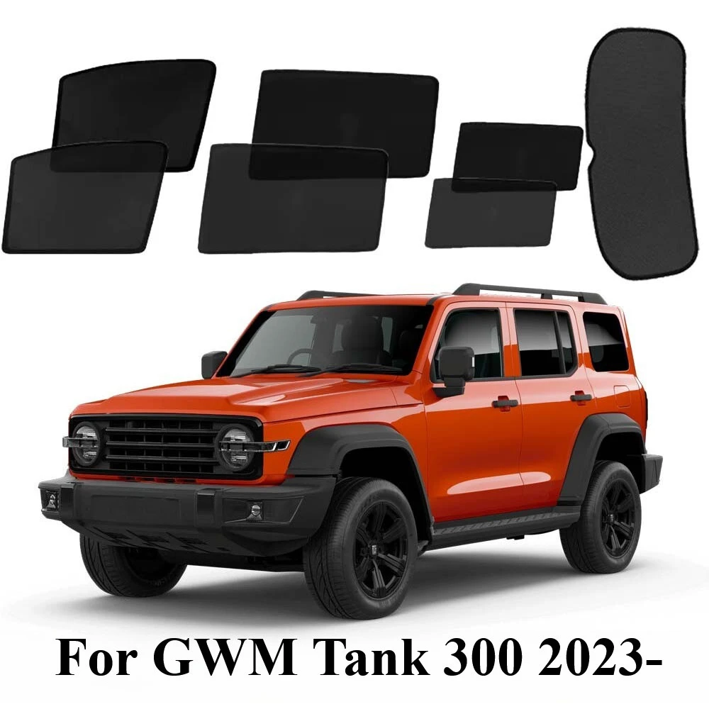 Black Sun Shades For GWM Tank 300 2023- Front Rear Port Back Window Sun Blind