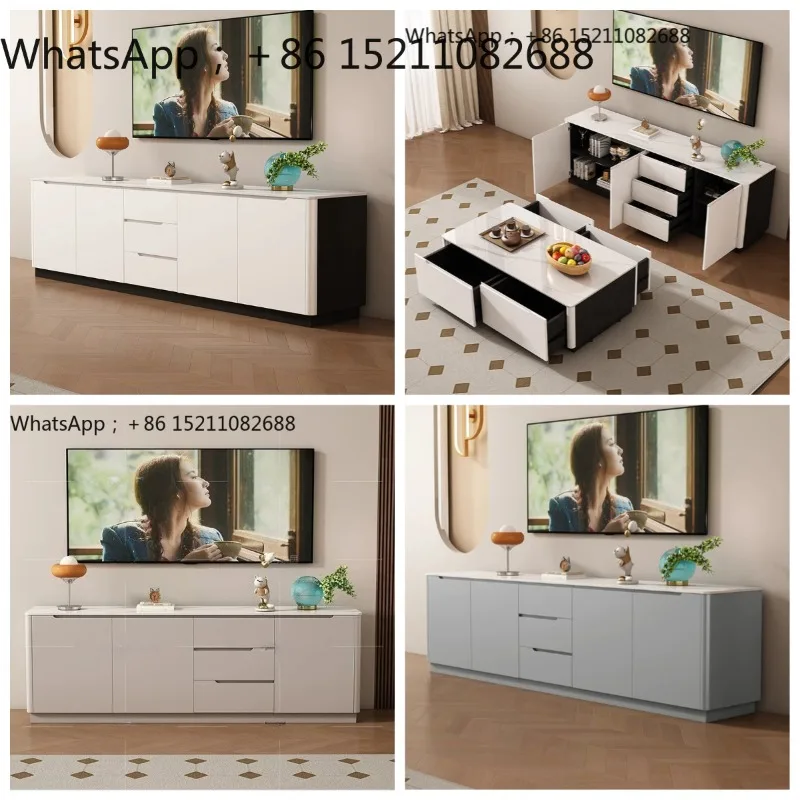 SCY minimalist wooden TV cabinet, high-end living room cabinet, stylish storage cabinet for small apartments and bedrooms