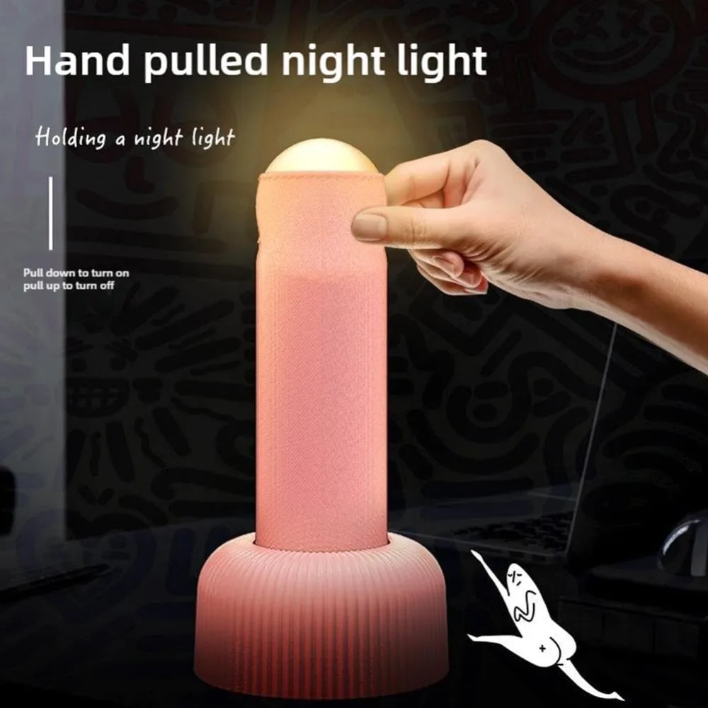 Home Decoration Funny Penis Night Light 200mAh Desk Lamp Portable Bedside Night Light Hand Pull Rechargeable