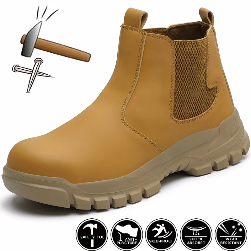 high-top Safety Shoes Men Steel Toe Protective Shoes With Anti Smash Anti Piercing Work Shoes Indestructible safety boots