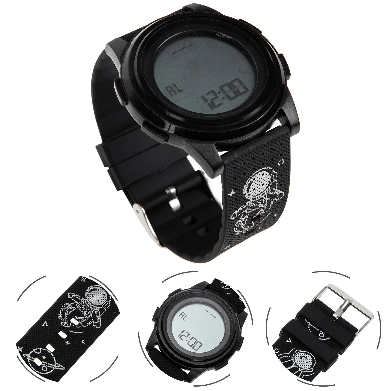 

Stainless Steel Luminous Sports Digital Wrist Watch For Unisex Electronic Watch With Tpu Multi-Function Timer Date