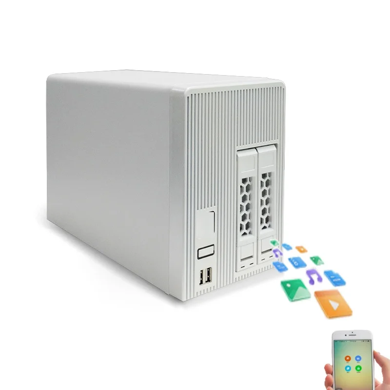 Yanyue M76 2 Bay Network Storage Server Home Storage Nas Private Cloud With Mobile Phone Expansion Hard Disk Rack Type Stock