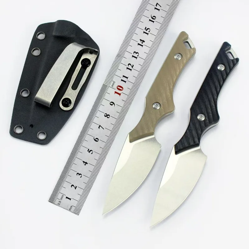 Cuchillos multiherramienta GT0194 edc, cuchillo de hoja fija de acero 14C28N con funda K, cuchillo táctico de lino G10 para exteriores