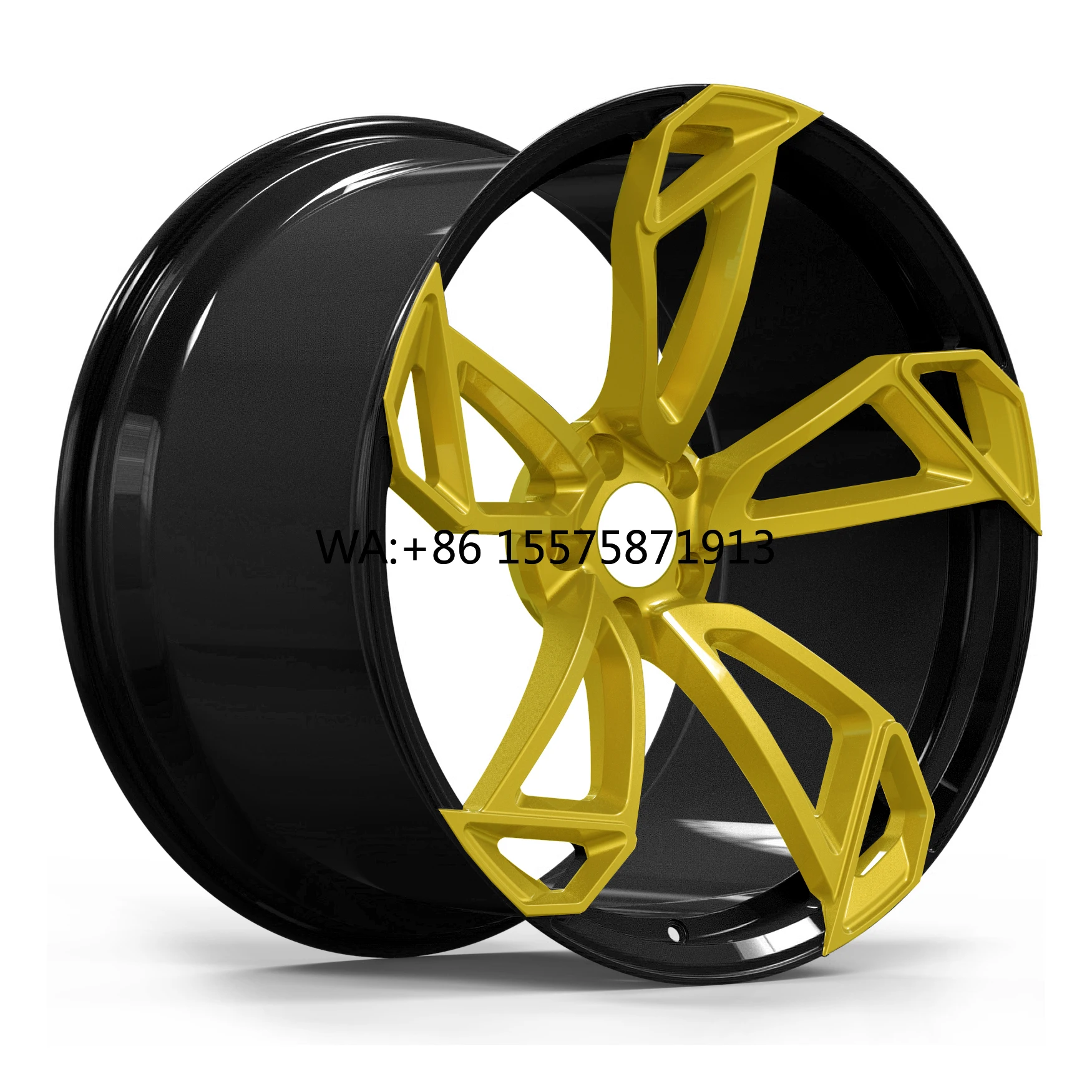 

For Custom Aluminum Alloy Forged Wheel with PCD 5x114.3 5x120 5X112 for tesla Model Y 18 19 20 21 22 Inch Gold + Black